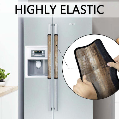MCALK 4 Pc Brown Kitchen Handle Covers Set, Dark Brown Refrigerator & Microwave Handle Covers, Suitable for Ovens and Dishwashers, Washable, Durable, Anti-Slip, Abstract Art Decor