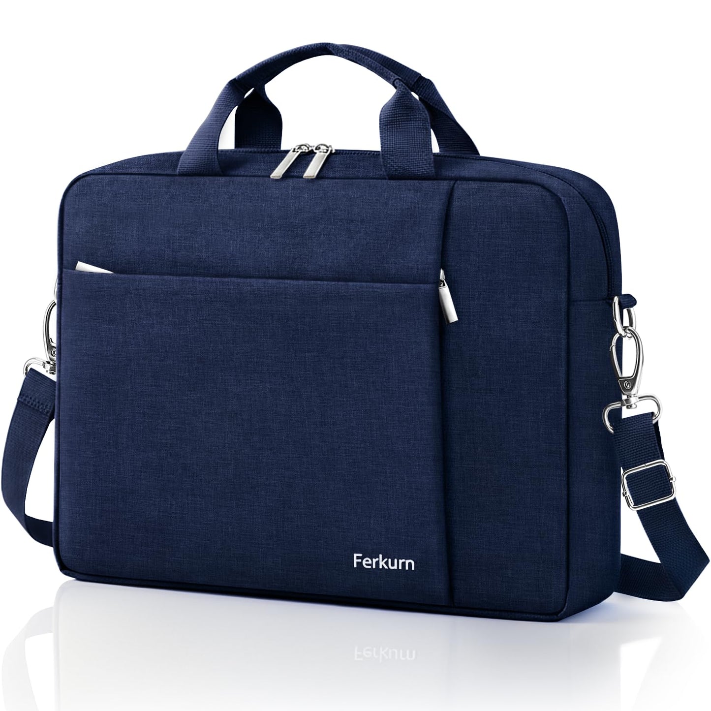 Ferkurn Laptop Bag Case for Women Men Computer Bag Compatible with HP Envy Pavilion Omen/LG Gram/MSI/Dell Inspiron XPS/Lenovo/Acer, Shoulder Strap Carrying Messenger Briefcase, Blue, 17 17.3 Inch