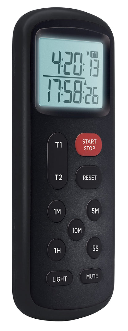 Lavatools KT8 Digital Kitchen Dual Timer & Stopwatch, Backlight, Ultra Loud Alarm, Mute Function, Quick-Set Buttons, Hang Hole, Magnetic for Cooking and Classroom with Lanyard