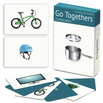 Picture My Picture Go Togethers Flash Card Set – Speech Therapy Tool for Vocabulary, Communication & Thinking, Scratch-Resistant with Activity Guide, Suitable for Education, ESL & ABA – Set of 40