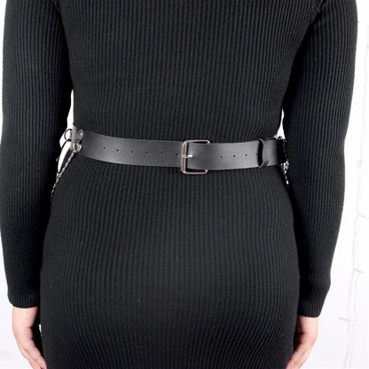 LYJZYXGS Plus Size Women Fashion Leather Harness Waist Belt Studded Decor Decorative Harness Straps Suspenders For Women Gothic Clothing, Adjustable, Stylea