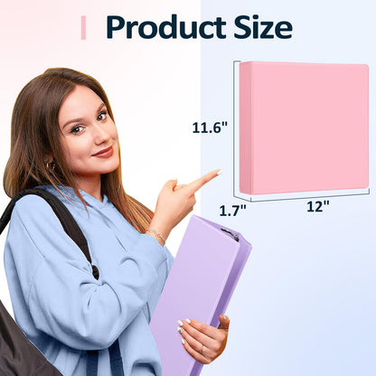 Sooez BinderX Extra Durable 4 Pack 1 Inch 3 Ring Binder, D-Ring Large Binder, Holds 880 Sheets of 8.5x11 Paper, Customizable View Cover with Inside Pocket, Pastels