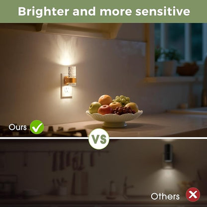 L LOHAS LED Night Lights Plug into Wall, 2 Pack Mini Dimmable Night Light with Dusk-to-Dawn, Soft White/Cool White/Amber 3 Light Color, 0-100LM Adjustable Brightness, Bubble Nightlight for Hallway