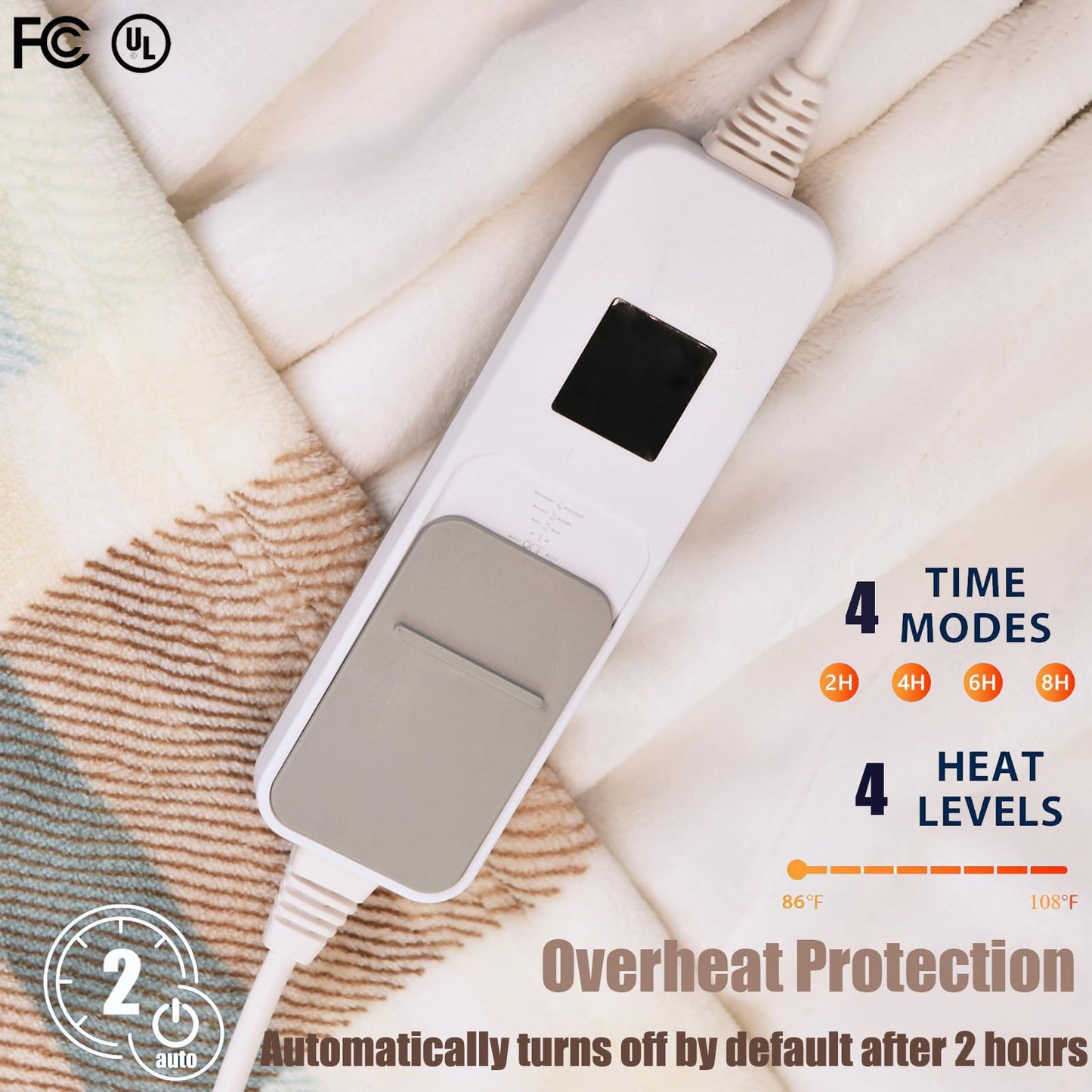 MERRYLIFE Heated Blanket Cozy Soft Electric Blanket with 4 Heating Levels&8 Hours Auto Off Overheat Protection Machine Washable UL&FCC Certification Use for Home Couch (Cheetah,50" 60")