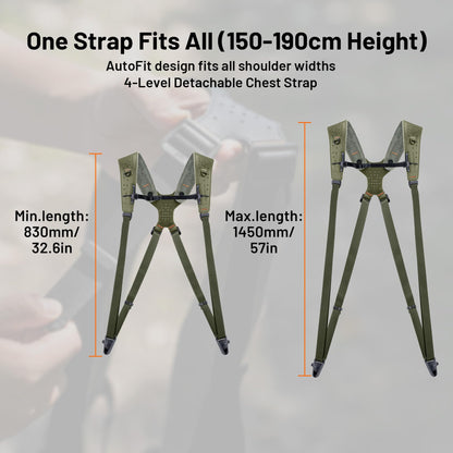 PGYTECH Camera Strap Master, Dual Shoulder Harness for 3 Cameras, 60mm Leather Ergonomic Shoulder Pad, Adjustable Camera Harness for Professional Photographers, DSLR/Mirrorless Camera Straps, Black