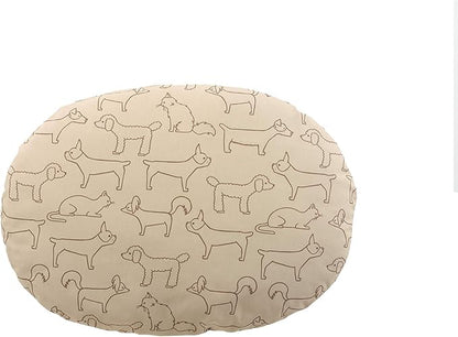 Richell: Oval Pet Bed - Small Brown - Dogs & Cats, Flexible Waterproof Plastic Frame, Washable Polyester Cushion Size 16.5 x 12.6 x 2.2”