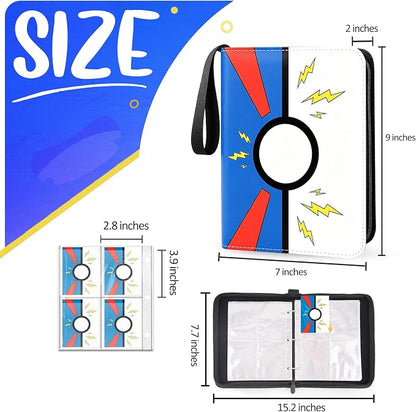 Collectible Trading Card Albums, 400 Card Holders with 50 Removable Sleeves, Portable 4 Pockets Collectible Trading Card Binder, PU Card Collection Binder for MTG, TCG, Sport Card, Game Cards