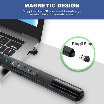 QUI Presenter Clicker Bundle | BK600 Slim-Shaped USB A Black & Remote-Shaped USB A Pink