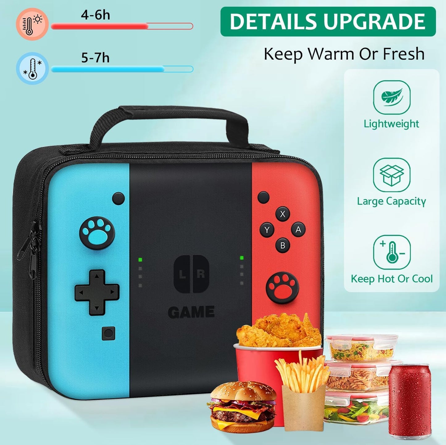 JIRAIKEI Kids Backpack for Boys,3pcs Boys Backpack with Lunch Box Set for Children Teens Elementary Middle School,Gamer Bookbag Ages 6-18,School Bookbag Travel Back Pack,17″ Large Capacity