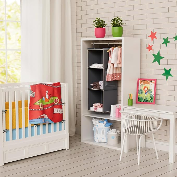 YOUDENOVA Hanging Closet Organizer, 3-Shelf Closet Hanging Storage Shelves