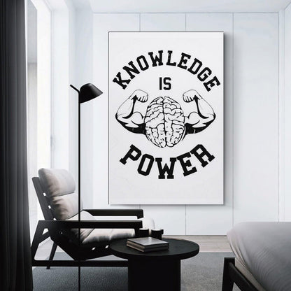JHXNJDPOST Inspirational Poster Knowledge Is Power Educational Canvas Wall Art Aesthetic Decorative Painting Living Room Classroomstyle-11 12x18inch(30x45cm)
