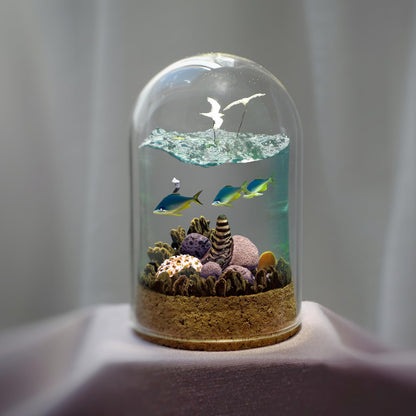 LIOOBO Glass Cloche Bell Jar with Cork Base, Tiny Display Dome for Eternal Flower And Micro Landscape, Clear Terrarium Container Bulk 5 Pack
