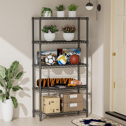 SINGAYE Shelf Closet Wire Shelving：Adjustable Metal Unit for Laundry Room Organization Bathroom Kitchen Home Garage Storage Pantry Rack Shelves