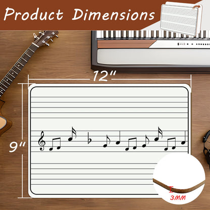 10 Pack Double Sided Music Staff Lapboards 9'' x 12'' - Mini Dry Erase Whiteboards with 3 Staves & Blank Back, Small Music Board for Students, Piano Teachers, Classroom Supplies & Gifts