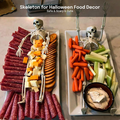 16" Small Posable Halloween Skeletons Decorations: 5 Pack Durable Plastic Scary Skeleton Props – Realistic Full Body Bones, Reusable Indoor & Outdoor Yard, Garden, Haunted House & Party Decor