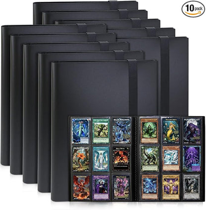 Trading Card Binder 9 Pocket, 360 Card Waterproof Folder with Side Loading Sleeves, Sturdy Card Collection Album for MTG, TCG, Game Cards & Sports Cards,10 Pack, Black