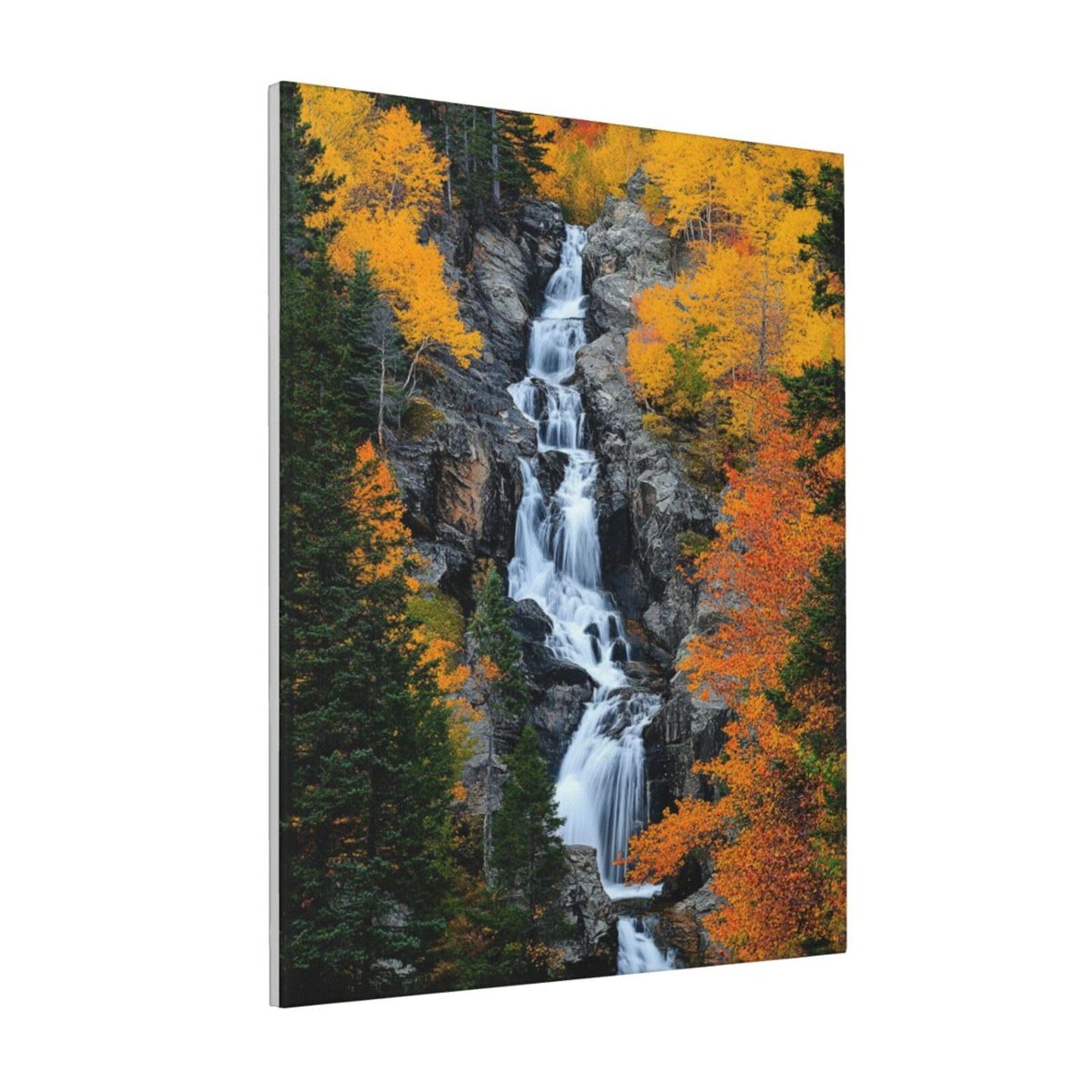 Fall Wall Art Autumn Waterfull Pictures Wall Decor Forest Canvas Prints Painting Framed Fashion Artwork for Bathroom Bedroom Living Room Kitchen Dinning Room Office Home Decoration 12" L X 16" W