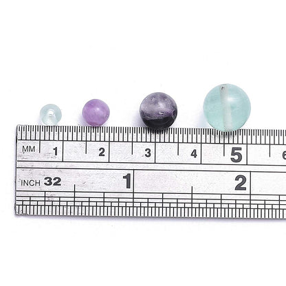 BEADIA Natural Fluorite Stone Round Loose Semi Gemstone Beads for Jewelry Making 4MM 89PCS