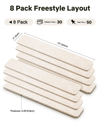 Small Cork Bulletin Board Tiles, Felt Wall Decor and Office Desk Accessories for Vision, Message Center, Picture and Prayer Board, Dorm, Room, Home Office Essentials and Organization(Oatmeal)