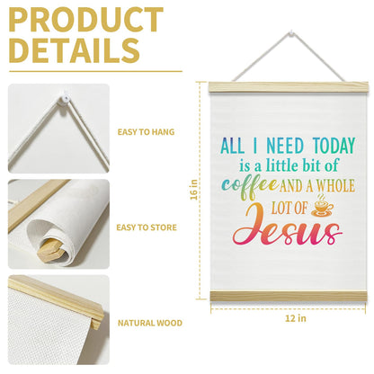 mermermu Coffee and Jesus Poster Hanger Frame, Inspirational Christian Posters Canvas Wall Art for Cafe Office Kitchen Living Room Decor, 12x16 Inches -039