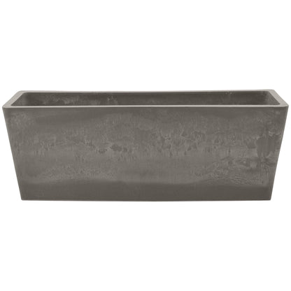 Arcadia Garden Products PSW U45CT Plastic/Stone/Wood Composite Simplicity Window Box, No Drainage Hole (Drillable), 17.5" x 7" x 6", Cement Color