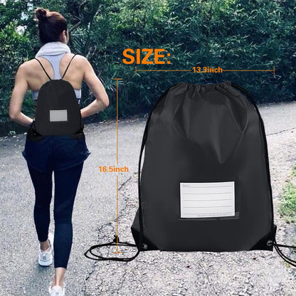 CODOBON 50 Pack Drawstring Bags,Bulk Draw String Backpack, DIY Gym Sports Cinch Bag Sackpack for Women Men, Black