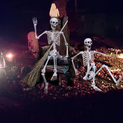 Hibsotco 2Pack 5.4Ft Life Size Skeletons Posable Skeletons Full Size Plastic Human Skeleton with Movable Joint for Halloween Outdoor Indoor Decorations