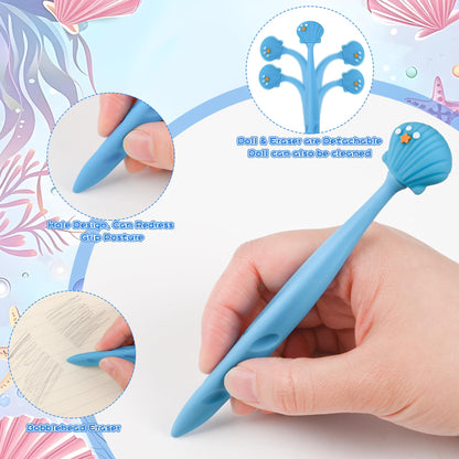 48 Pcs Cute Under the Sea Bobblehead Eraser for Pencils Kawaii Erasers Cute Supplies Fun Dolphins, Sea Lions, Whales, Seals Erasers Supplies Birthday Classroom Gifts