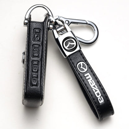 Daoquan Key case for Mazda,Key Fob Cover Leather Key Holder Remote Key Protection Case Suit for Mazda 6 CX-5 CX-30 CX-9 Mazda 3 Mazda 3 Hatchback 2019-2022 4 Buttons