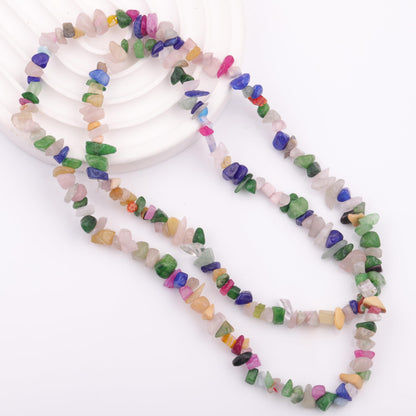 200pcs Natural Irregular Chip Stone Beads 5-8mm Pre-Drilled 30-inch Strand Semi-Precious Healing Crystal Beads for DIY Jewelry Making Bracelet Chakra Crafts Multicolor Jade