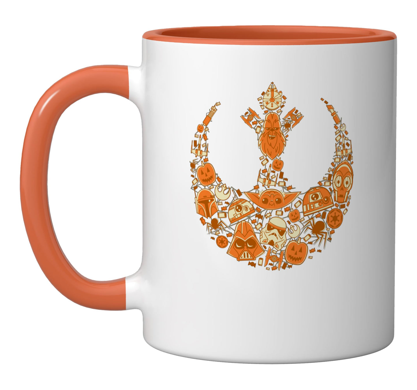 Star Wars Rebel Alliance Pumpkins Halloween Ceramic Mug, Orange/White