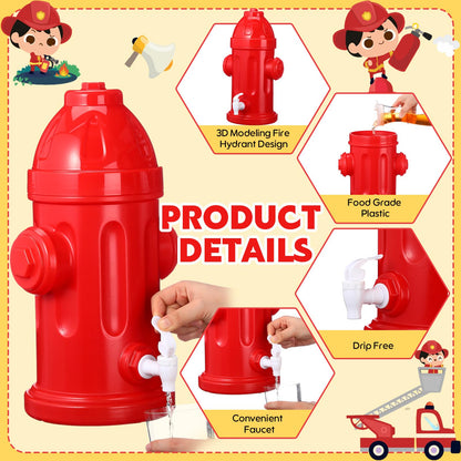 Liliful 1.5 Gallon Drink Dispenser Firefighter Racing Birthday Party Beverage Dispenser Plastic Dog Paw Party Supplies for Kids Fighter Theme Decorations (Fire Hydrant)