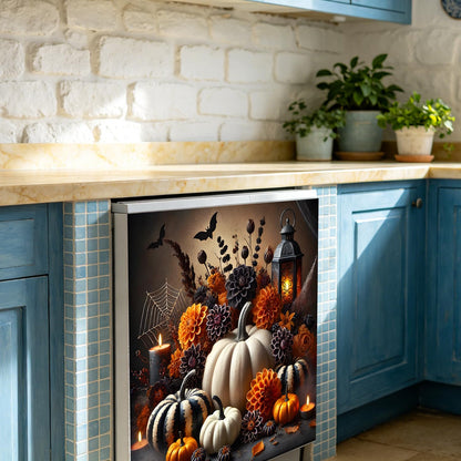 Dishwasher Magnet Cover Pumpkin, Halloween Magnetic Decorative Dishwasher Front Panel Cover, Refrigerator Magnet Cover Decal Sticker for Kitchen Home Decor 23x26 Inch