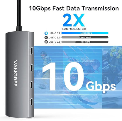 USB C Video Output Hub, 3 USB-C & 2 USB-A 3.2 10Gbps Ports, 4K@60Hz HDMI, 100W PD, SD/TF, USBC Splitter Dual Monitor Adapter for MacBook Pro/Air, iMac, iPad Pro, XPS, Surface, Galaxy S22,Samsung DEX