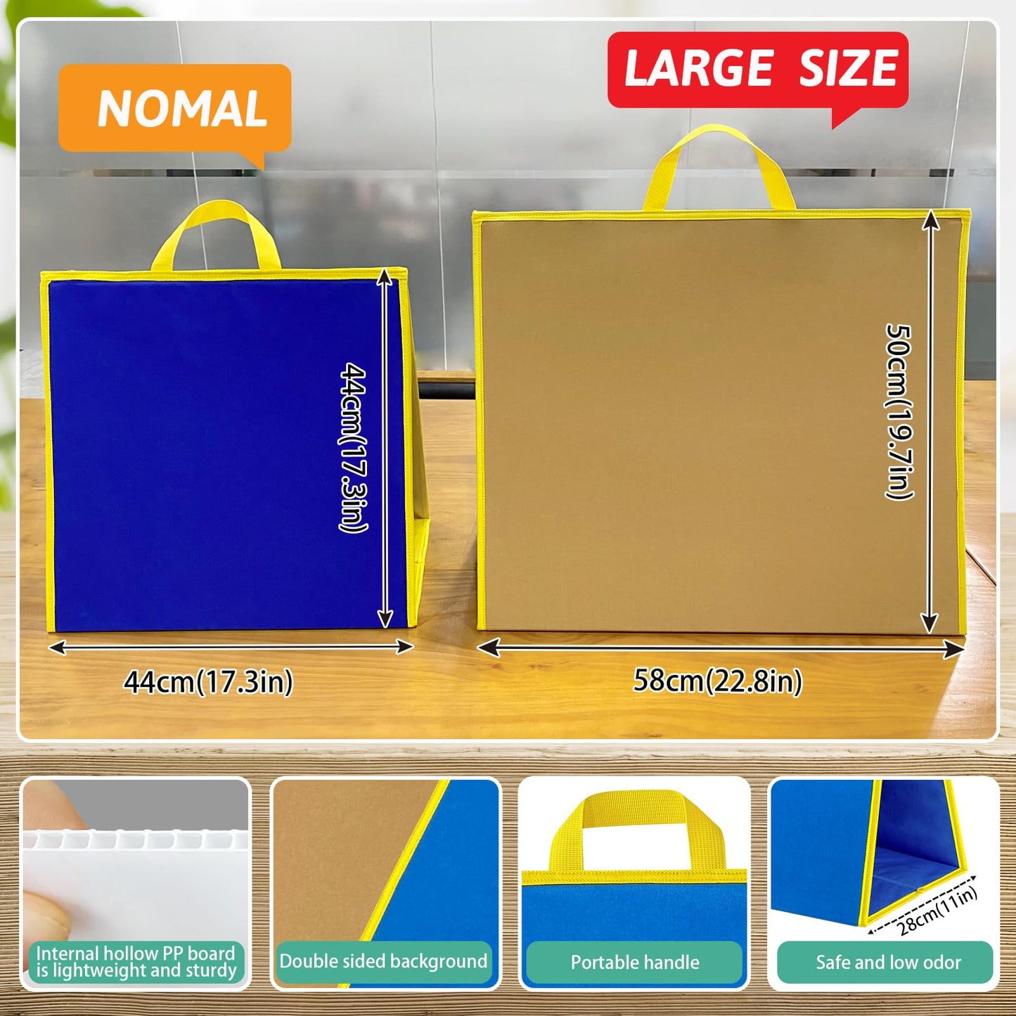 large Felt Flannel Board 22.8*19.7 In,Felt Story learning Board for Toddlers,Classroom,Preschool,Kiddie Corner, Interactive,Foldable,Stand,For Walls Felt Baord,Double-Sided Use,Gifts for Kids