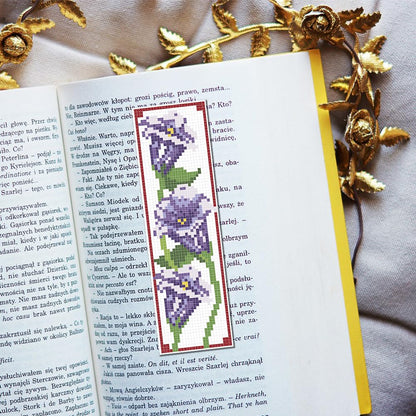 FREEBLOSS 6 Set Bookmark Cross Stitch Kits Stitch Bookmark Cross Stitch Kits with Instructions 6 Flowers Pattern Embroidery Kit for Beginners Bookmark Making Kit for Gift