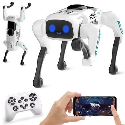 Dingdongwu Smart Robot Dog for Kids, STEM Learning Robotic Pet with Remote & APP Control, 30+ Actions, Programmable Toy, Gift for Boys Girls Age 6-12 (Compatible with iOS/Android)