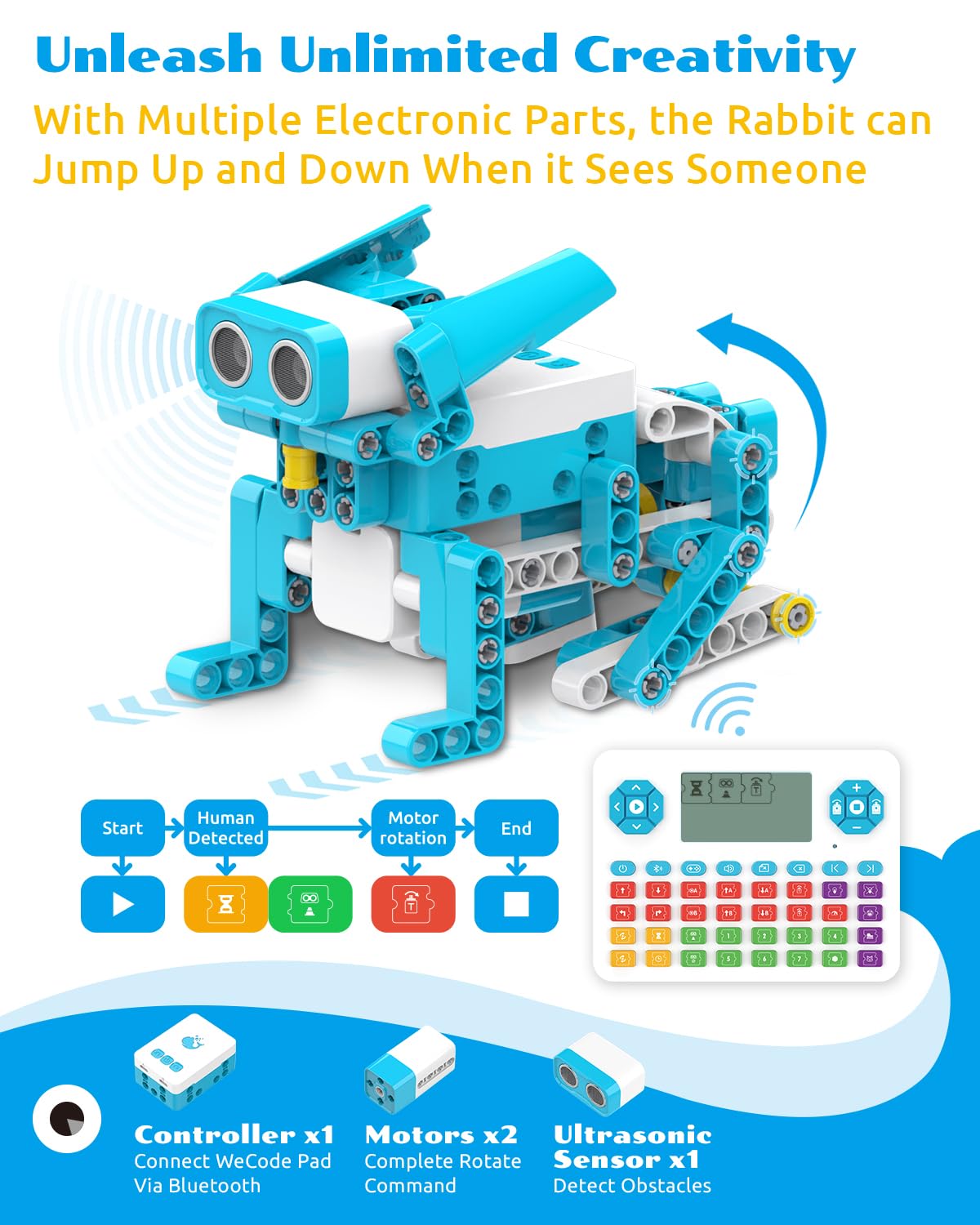 WhalesBot D3 Pro 12-in-1 STEM Wecode Pad Coding Robot Kit for Kids, 388-Piece Educational Building Set with Interactive Storytelling, Ideal Toy for Boys & Girls Ages 6-8
