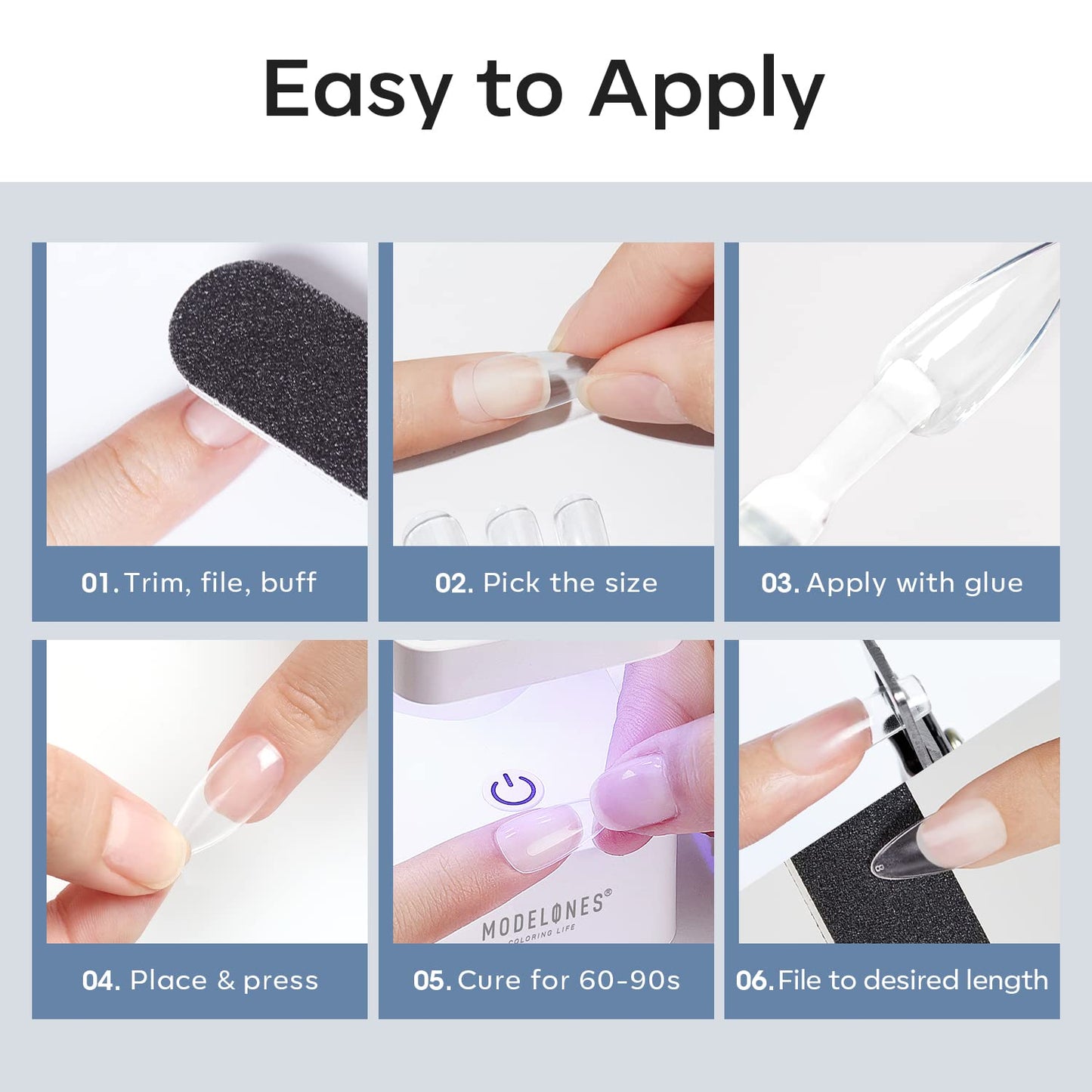 modelones 9 in One Gel Nail Glue Brush On Nail Glue 15 ml for Tips, Rhinestones, Base Coat, Blooming Art Gel Kit for Press on Nails Acrylic Tips U V Lamp Needed 2Pcs