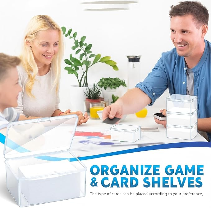 Vicenpal Playing Card Boxes Snaps Closed Clear Plastic Cases Poker Gaming Playing Cards Trading Card Storage Boxes Compatible with MTG TCG 100 Game Cases 4.3 x 2.95 x 2.2 Inches(24 Pcs)