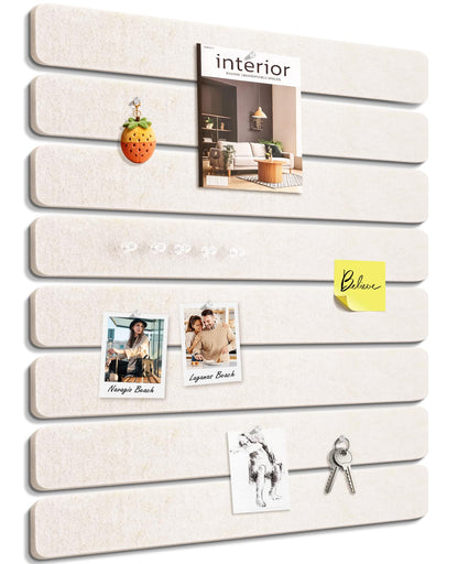 Small Cork Bulletin Board Tiles, Felt Wall Decor and Office Desk Accessories for Vision, Message Center, Picture and Prayer Board, Dorm, Room, Home Office Essentials and Organization(Oatmeal)