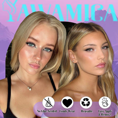 Magnetic Eyelashes Natural Look Reusable Magnetic Lashes with Applicator No Glue Needed False Eyelashes 2 Styles Mixed Magnetic Eyelashes without Eyeliner Waterproof Clear Band Lashes by Yawamica