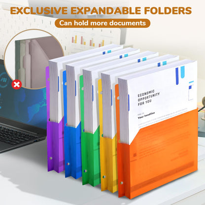 JoyCat 3 Ring Binder Clipboard with Storage,12.4"x10.2" Magnetic Clipboard Folder with 5 Dividers with Expandable Pockets and Lined Notepad (11" x 8.5"), for School Office Nursing (Classical)