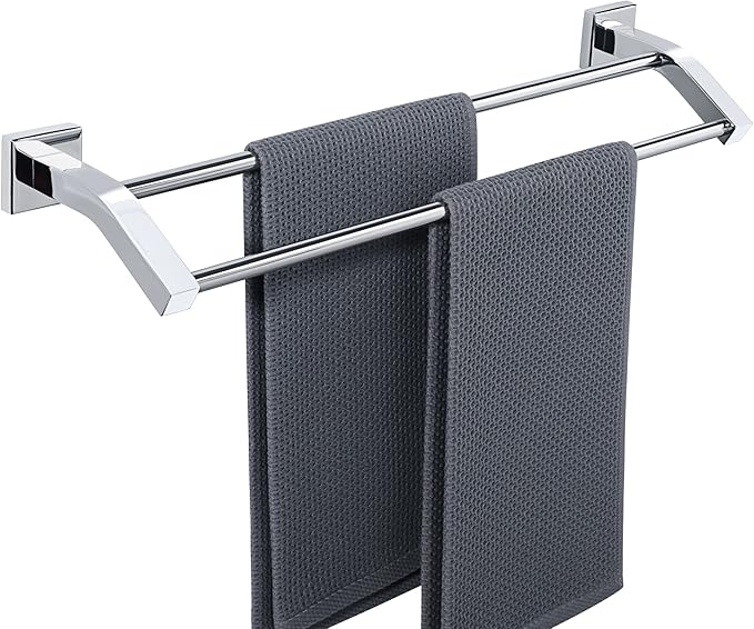 Alise Bath Double Towel Bars,Towel Holder Towel Racks for Bathroom Lavatory,20 Inch SUS304 Stainless Steel Towel Hanger Towel Rail Wall Mount, Polished Chrome