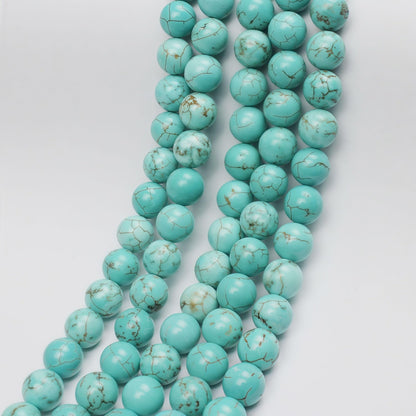 MJDCB Best Sellers Stone Beads Turquoise Round Loose Beads for Jewelry Making DIY Bracelet Necklace (8mm)