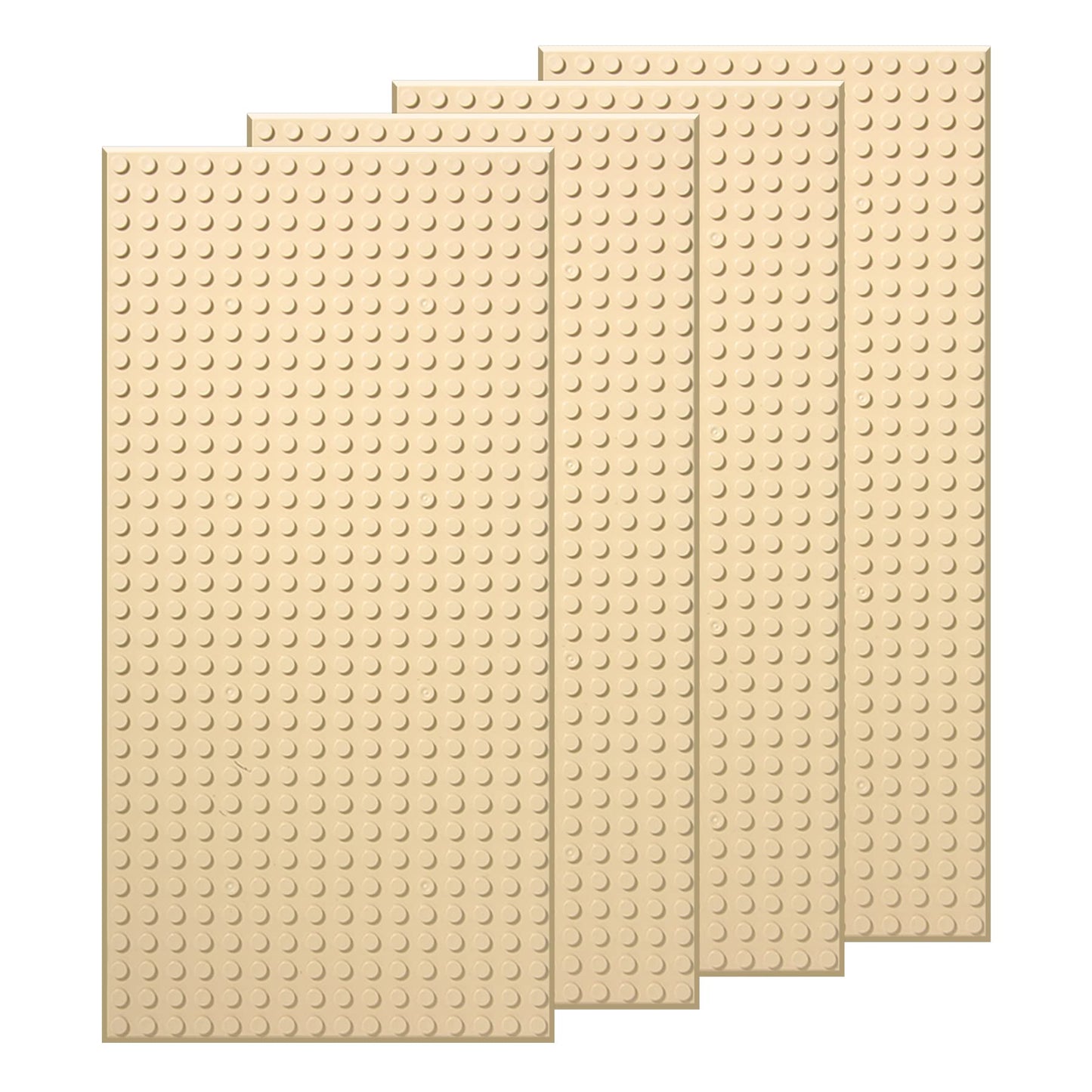 EKIND 4 PCS Classic 5" x 10" Building Baseplates, Compatible with Major Brands Toy Bricks, Encourage Logic & Creativity Through Play, Ideal STEM Activities for Children (Sand)