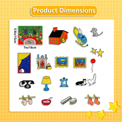 Thryvomniq Good Night Moon Selt Board Story Sets 17 Pcs Felt Pieces Toddler Interactive Games Preschool Storytelling Learning Activities Felt Toys