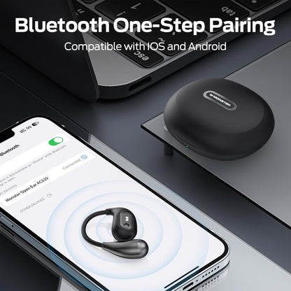 Monster Open Ear AC210 Headphones, Bluetooth 5.4 Earphones Stereo Sound, Wireless Headphones 30 Hours Playback, Type-C Charging, IPX5 Waterproof Open Ear Earbuds,Black