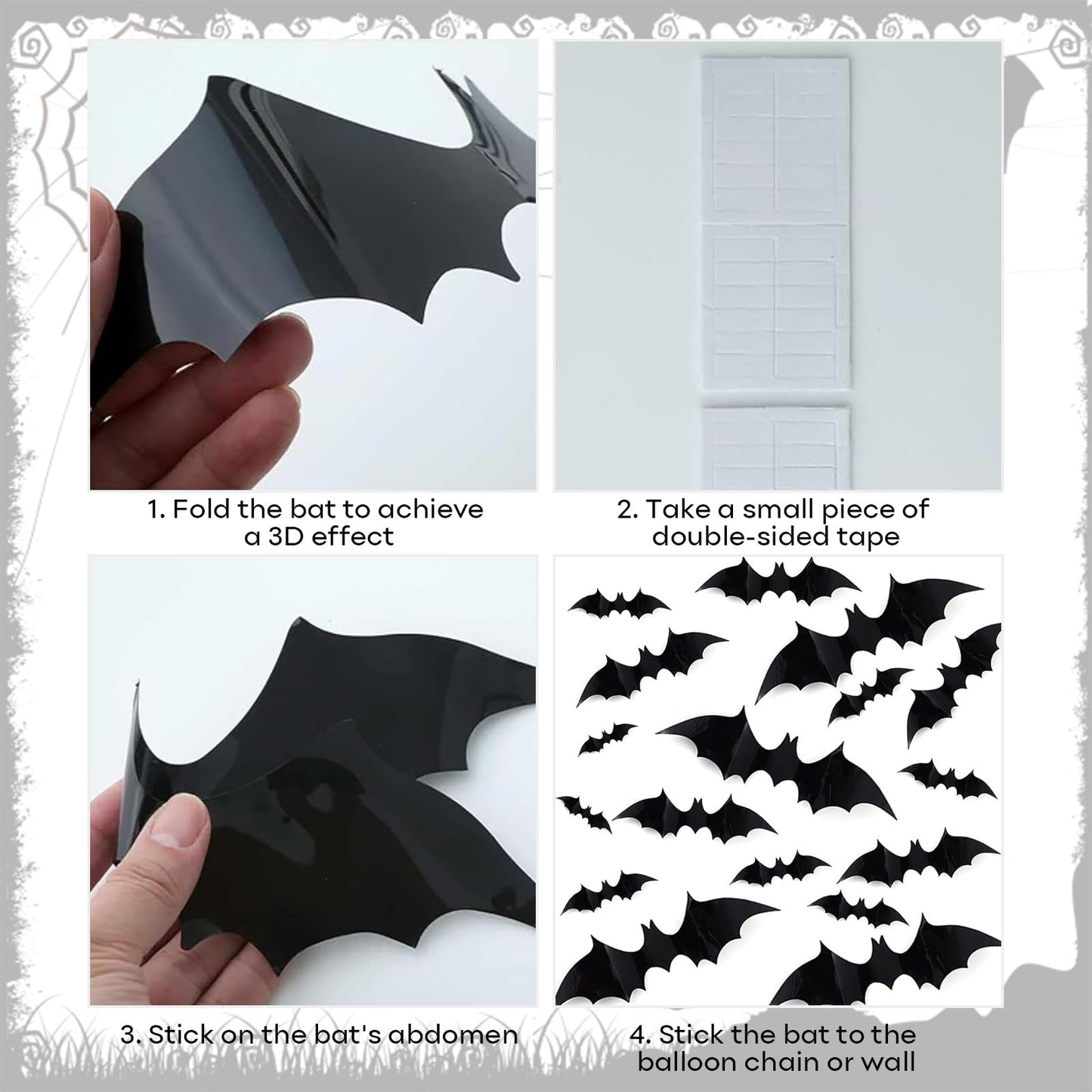 Halloween Balloons Garland Kit, 111 PC Purple Nude Cream Balloons with Cute Ghosts & 3D Bats, Beige & Metallic Purple for Girls' Party Decorations