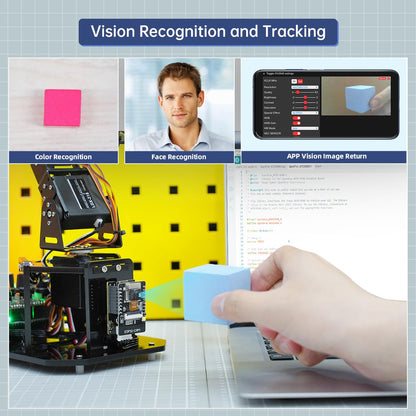 Robotic Arm with Arduino 5DOF/Axis AI Smart Robot Arm Open Source STEM Educational Building Robotics & Engineering Kits, Science/Coding/Programming Set, miniArm Standard Kit